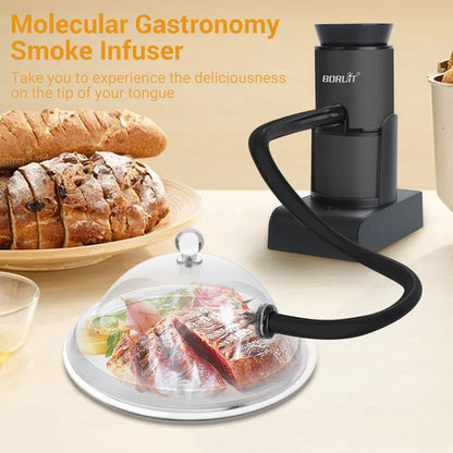 BORUiT SK305 Smoke Infuser – Portable Molecular Cuisine Smoking Gun, Cold Smoke Generator for Meat, BBQ & Cocktails