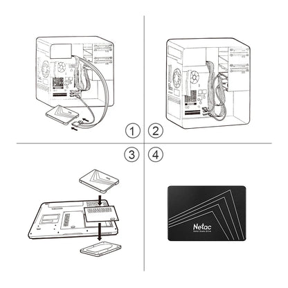 Netac SATA SSD Internal Solid State Drive – 128GB to 4TB HD SSD Disk for Laptops & PCs