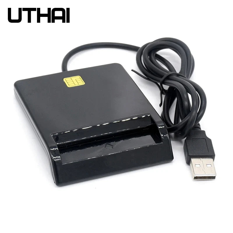 UTHAI X02 USB SIM Smart Card Reader - Bank Card IC/ID EMV SD TF MMC Cardreader, USB-CCID ISO 7816 Compatible with Windows 7/8/10 and Linux OS