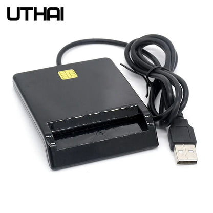 UTHAI X02 USB SIM Smart Card Reader – Bank Card IC/ID EMV SD TF MMC USB-CCID ISO 7816 Compatible with Windows & Linux
