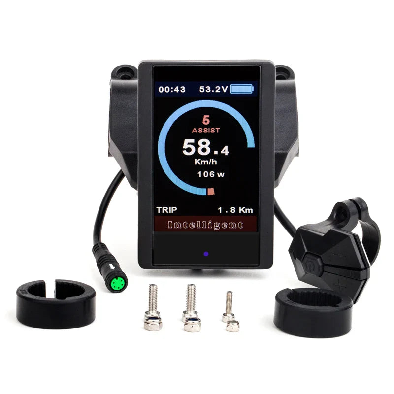 P850C Electric Bicycle Indicator – Full-Color LCD BF-UART Display for Bafang Mid Hub Motor, 36V-60V E-Bike