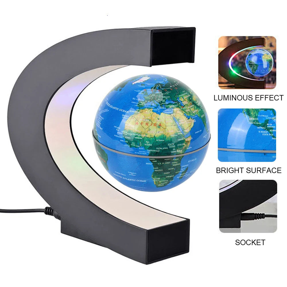 Floating Magnetic Levitation Globe – LED World Map Antigravity Lamp, Novelty Ball Light for Home Decor & Gifts