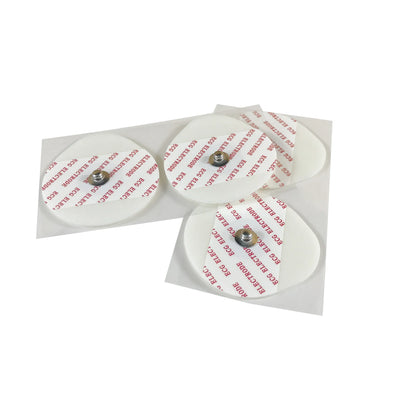 50-Pack Disposable ECG Electrodes — 43×46mm Non-Woven Medical Electrode Pads for EKG Accessories