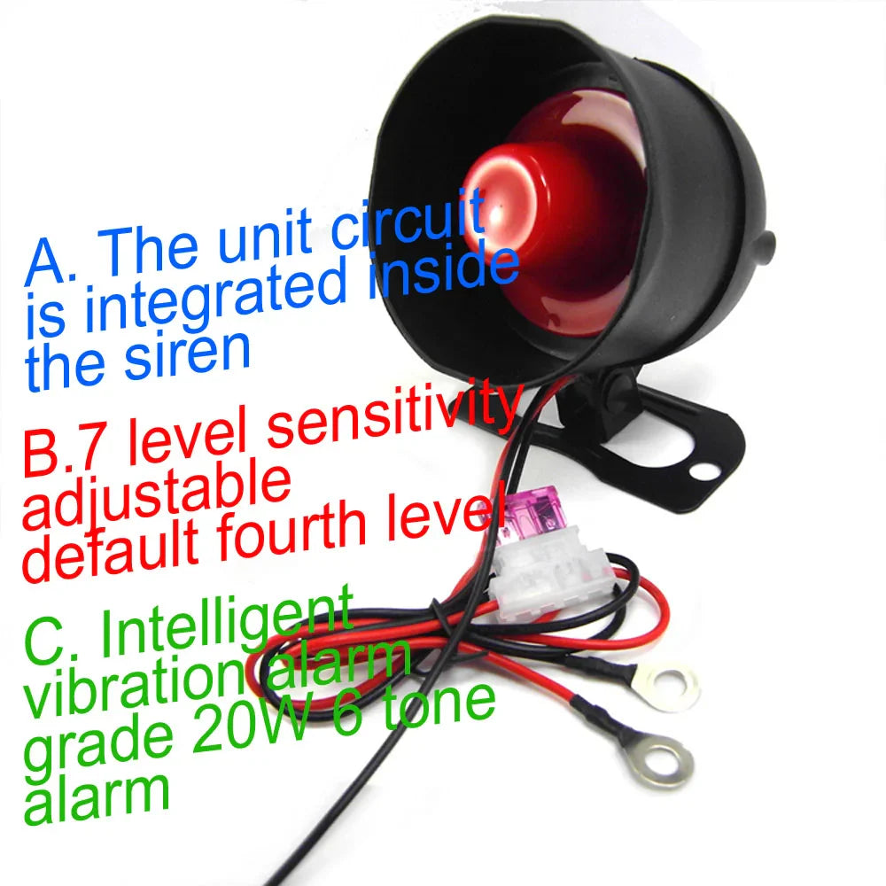 Universal 12V Car Alarm System – Anti-Theft Security Protection with 2 Remote Controls Auto Burglar Protection System