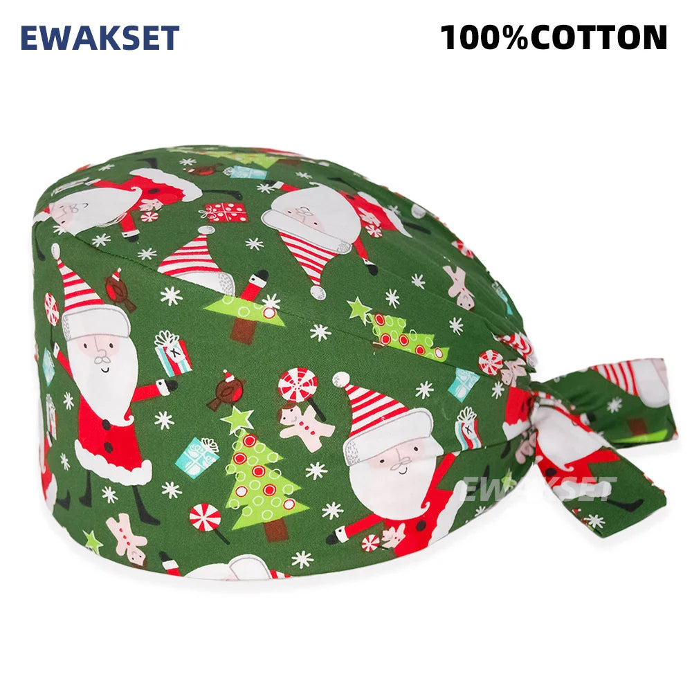 Unisex Soft Scrub Cap – Cartoon Print Surgical Hat for Men and Women, Operating Room Nursing Accessories