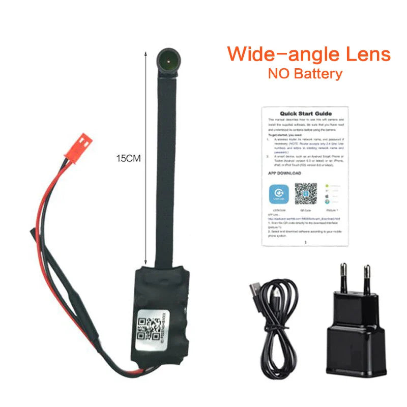 HD 1080P DIY Portable 4K WiFi Mini Camera — P2P Wireless Micro Camcorder with Motion Detection, Loop Recording, Remote Viewing, and Battery