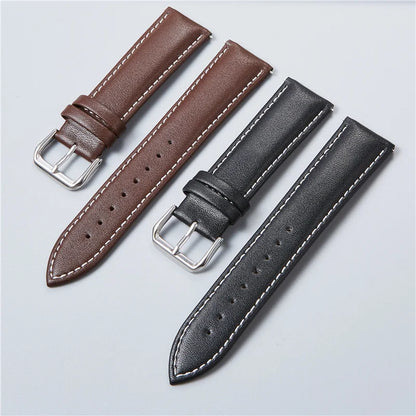 Genuine Leather Watch Bands - Calfskin Replacement Straps for Men & Women, 18mm-24mm