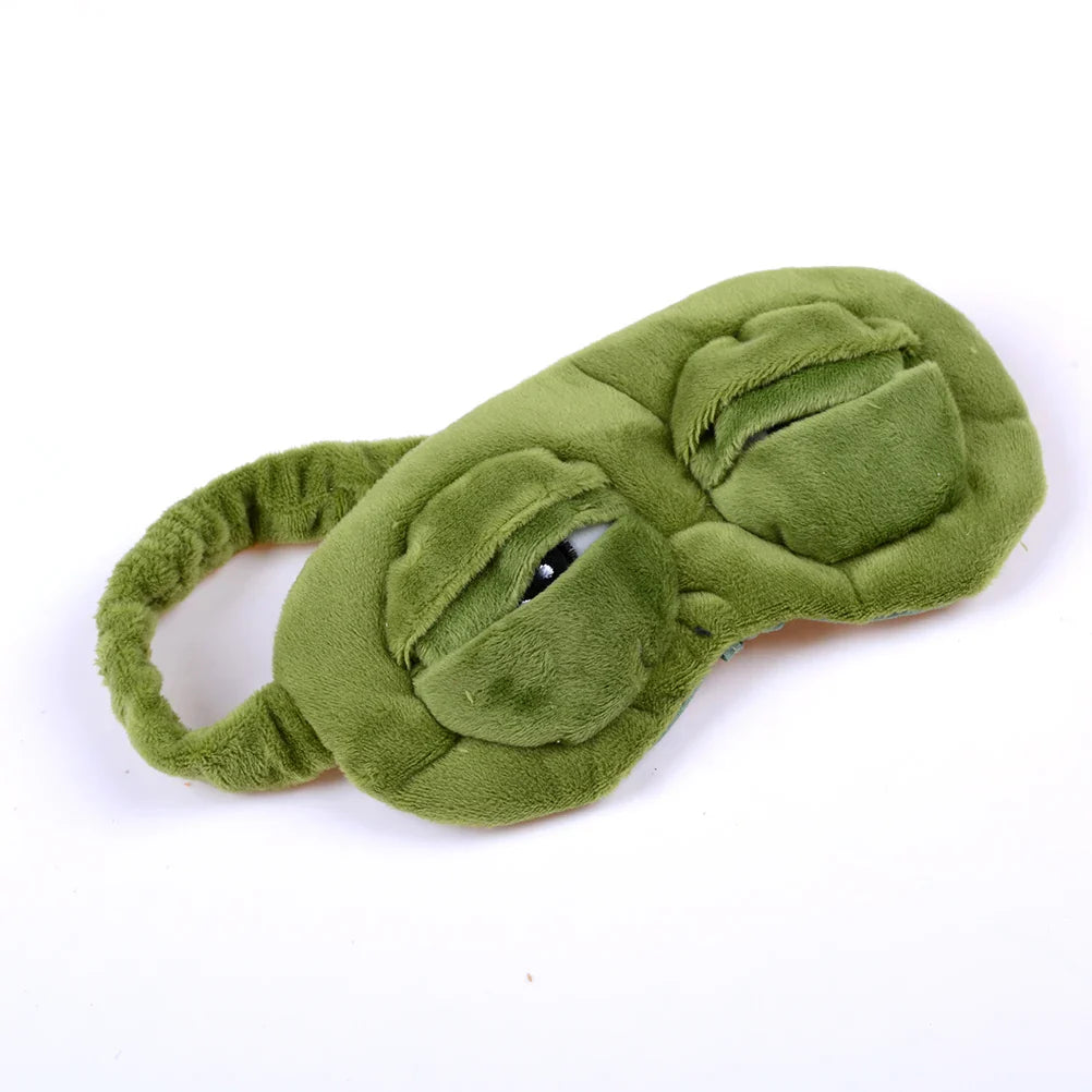 Restful Sleep Essential: 3D Sad Frog Sleep Mask - Natural Sleeping Eyeshade Cover for Women and Men, Soft Portable Blindfold for Travel, Eyepatch