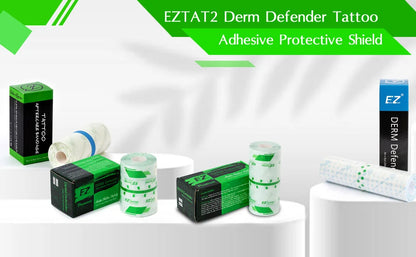 EZ Premium Derm Defender Tattoo Film – Clear Adhesive Protective Shield for Aftercare & Tattoo Healing