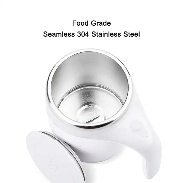 NEW!!! Stainless Steel Self-Stirring Coffee Cup with Custom Logo - Battery or Rechargeable