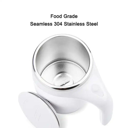NEW!!! Stainless Steel Self-Stirring Coffee Cup with Custom Logo - Battery or Rechargeable