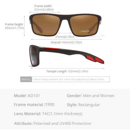 KDEAM Ultra-Light Polarized Sports Sunglasses for Men & Women – TAC 1.1mm Lens, Category 3 Driving Sun Glasses