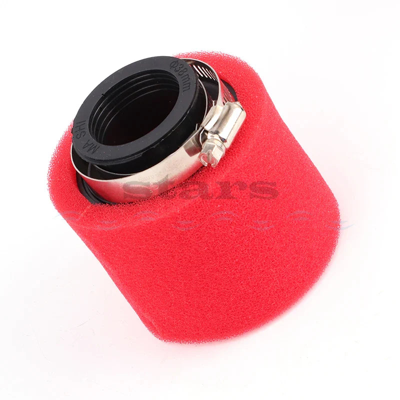 35–60mm Foam Air Filter – Red Elbow Neck Sponge Cleaner for Scooter, Dirt Bike, Motorcycle | Kayo BSE Compatible