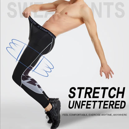 Versatile Performance Gear: Men's Lycra Compression Pants - Ideal for Cycling, Running, Basketball, Soccer - Elasticity Sweatpants for Fitness, Tights Legging Trousers with Rash Guard