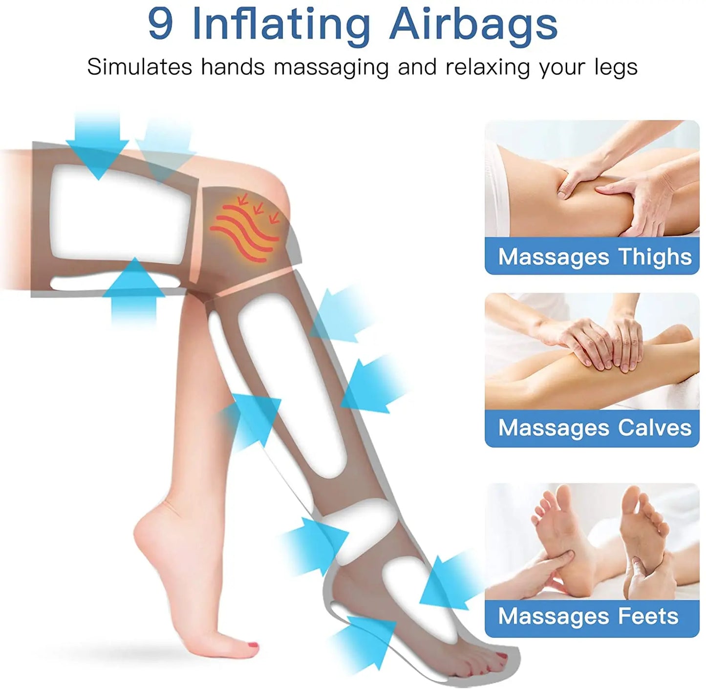 Foot Air Pressure Leg Massager — 360° Circulation & Muscle Relaxation Device for Lymphatic Drainage