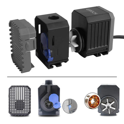 Ultra-Quiet Submersible Aquarium Water Pump - Adjustable 1500-5000L/h for Fish Tanks, Fountains & Ponds