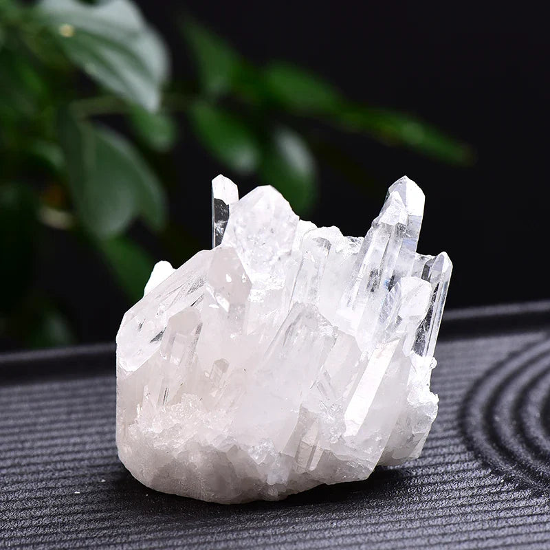 Natural White Quartz Crystal Cluster — Healing Reiki Stone Point Specimen for Health & Home Decoration Raw Crystals