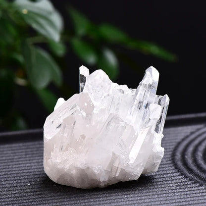 Natural White Quartz Crystal Cluster — Healing Reiki Stone Point Specimen for Health & Home Decoration Raw Crystals