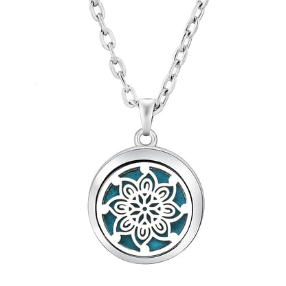 Stainless Steel Tree of Life Aromatherapy Necklace – Essential Oil Diffuser Pendant for Women