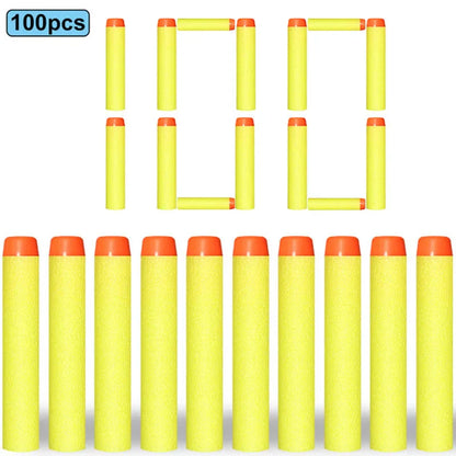 100pcs 7.2cm Soft Nerf Darts - Round Head Refill Sponge Bullets for NERF N-Strike Blasters, Kids Toy Gun Ammo