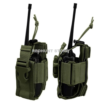 Adjustable Tactical Radio Holder Bag: Molle Two Way Radio Holster Pouch - Nylon Duty Military Storage Case for Walkie Talkie