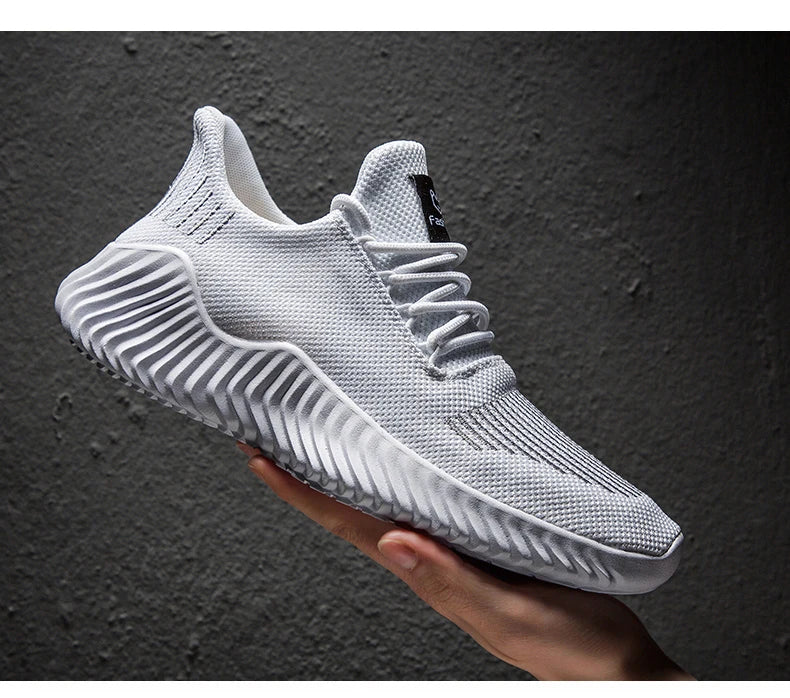 Men's White Sneakers – Casual Walking & Running Shoes, Plus Size 49, Tennis Masculino