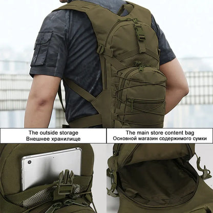 15L Molle Tactical Backpack – Outdoor Sports Bicycle Bag for Cycling, Hiking, Climbing, Camping & Fishing with Hydration Support