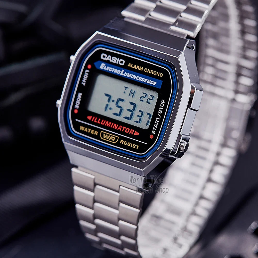Casio Silver Luxury Watch Set for Men - LED Digital, Waterproof Quartz Sport and Military Wrist Watch