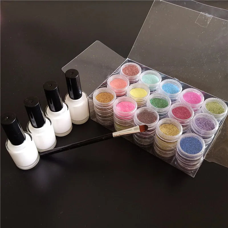 Halloween Glitter Tattoo Kit – Stencils, Glue, Brush & Body Art Makeup Glitter for Kids, Body Painting Powder