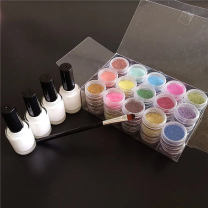 Halloween Glitter Tattoo Kit – Stencils, Glue, Brush & Body Art Makeup Glitter for Kids, Body Painting Powder