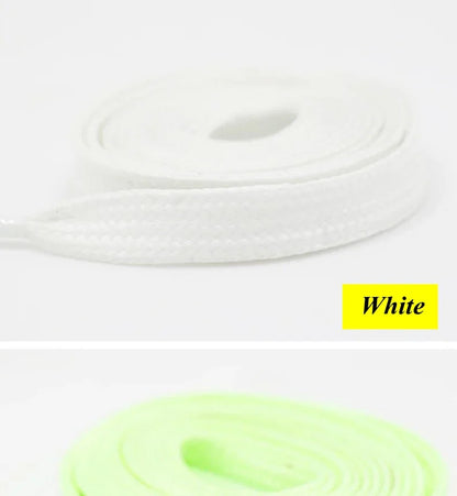 Luminous Flat Shoelaces - Glow in the Dark Fluorescent Sneaker & Canvas Shoe Laces, 80/100/120/140cm
