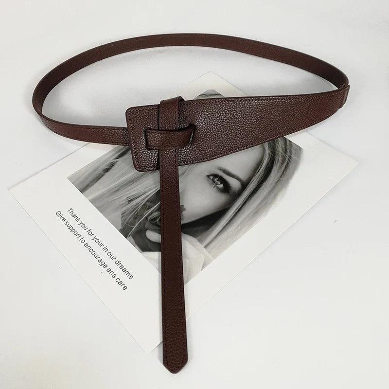 High-Quality Knot Designer Belts for Women: Soft PU Leather Long Waistband - Wide Waist Corset Belt Cummerbunds