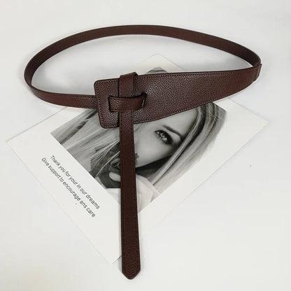 High-Quality Knot Designer Belts for Women: Soft PU Leather Long Waistband - Wide Waist Corset Belt Cummerbunds
