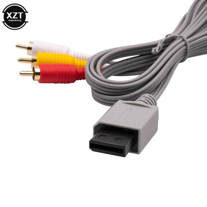 1.8m 3-RCA AV Cable for Nintendo Wii – Gold-Plated Composite Audio Video Cord