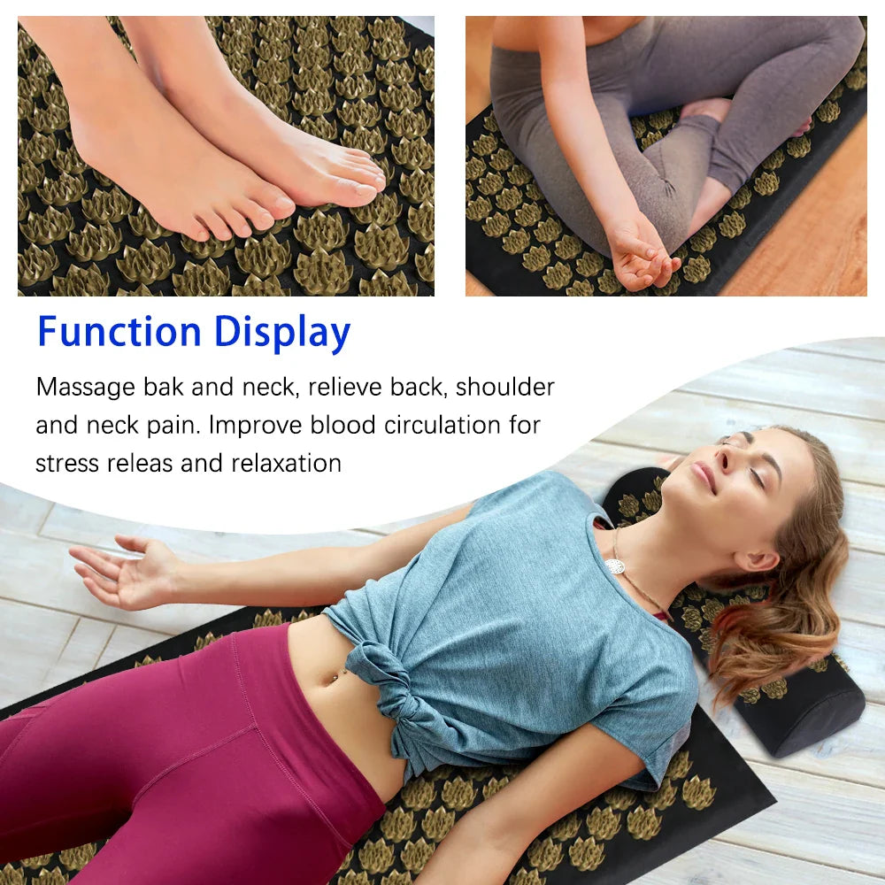 Pranamat Eco Lotus Spike Mat — Acupressure Massage Cushion for Neck, Back & Feet, Kuznetsov Applicator Yoga Therapy