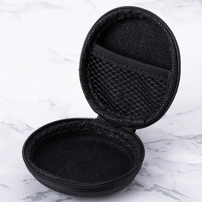 PU Mini Earphone Storage Case – Hard Carrying Bag for Earphones, Headphones, Earbuds, Memory Cards, and USB Cables – Compact and Durable