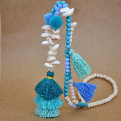 Wooden Bead Tassel Long Necklace - Bohemian Summer Beach Sweater Chain for Women | Mother's Day Gift