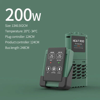 New Aquarium Submersible Heater – LCD Display, Adjustable Water Heating Rod, Auto Constant Temperature