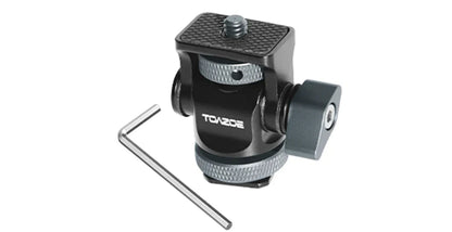 TOAZOE DSLR Camera Monitor Mount – Adjustable Swivel & Tilt Clamp with Cold Shoe Base for Flash & DIY Accessories