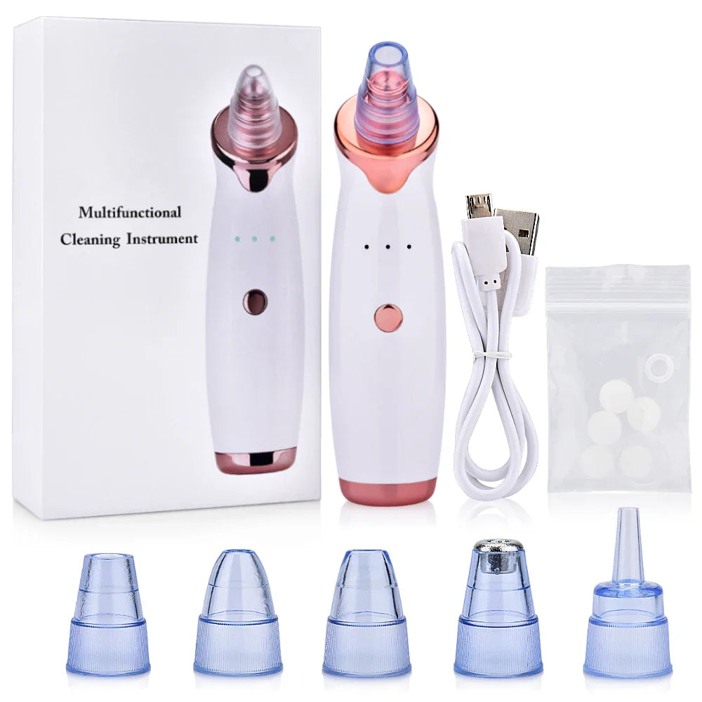 Electric Facial Blackhead Remover: Vacuum Pore Cleaner for Acne Cleansing & Black Spot Removal - Deep Cleaning Tools for Face and Nose