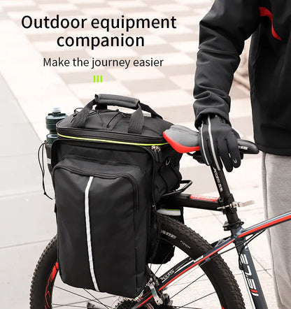 WEST BIKING 3-in-1 Waterproof Bike Trunk Bag — Large Capacity MTB & Road Bicycle Saddle Seat Panniers, Travel Luggage Carrier