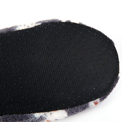Mntrerm Women's Warm Cotton Slippers with Non-Slip Sole, Plush Indoor Shoes with Bow Tie Dots