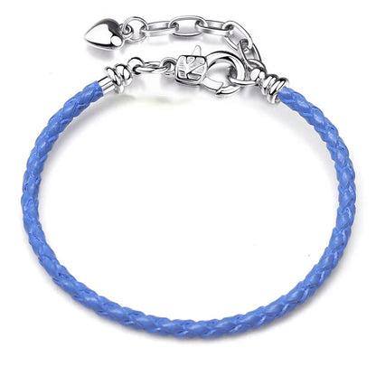 BAOPON 9-Color Leather Charm Bracelet - DIY Chain Jewelry Gift for Women & Girls