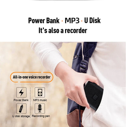 8-64GB Digital Voice Recorder – Hidden Sound-Activated Espia Dictaphone with Magnet, Long-Distance Recording, MP3 & U-Disk