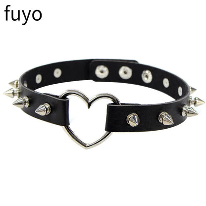 Black Cross Gothic Punk PU Leather Choker – Rock Necklace Jewelry for Women and Men