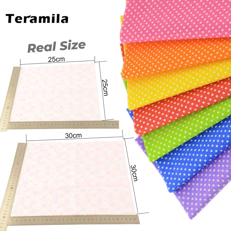 Teramila 7/8 Pcs Patchwork Quilt Fabrics Set - 30x30cm/25x25cm Cotton Sewing Cloth for Needlework and Handmade Projects