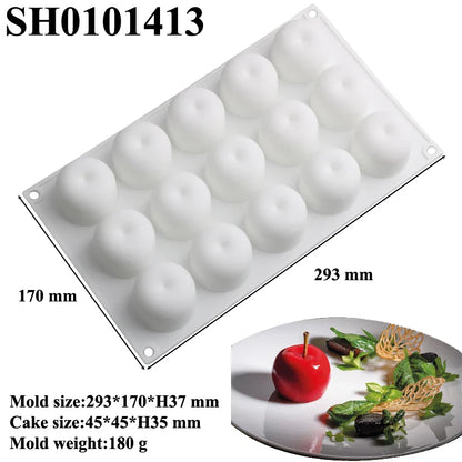 SHENHONG Silicone Fruit Mousse Cake Molds – Orange, Apple, Pear, Mango, Strawberry & Durian Dessert Decorating Tools