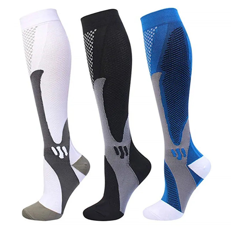 Compression Socks for Running - Men and Women's Anti-Fatigue Pain Relief, 20-30 mmHg Black Sports Compression Socks