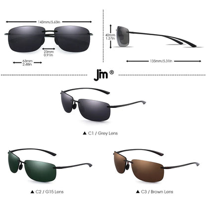 JIM Ultralight Sport Sunglasses – TR90 Rimless Frame for Men & Women, Ideal for Running, Fishing, Cycling, and Driving