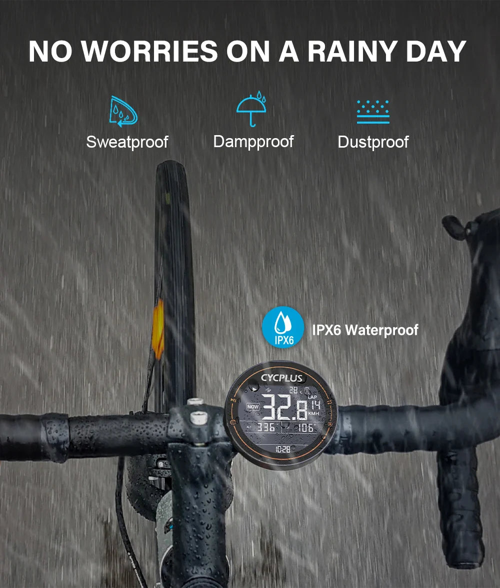 CYCPLUS M2 Wireless Bicycle Computer – ANT+ & Bluetooth GPS Speedometer, Waterproof Bike Cyclocomputer Accessories